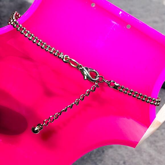 Rhinestone Silver-Tone Chain Hand Chain Link Finger Ring Bracelet! - Picture 14 of 14